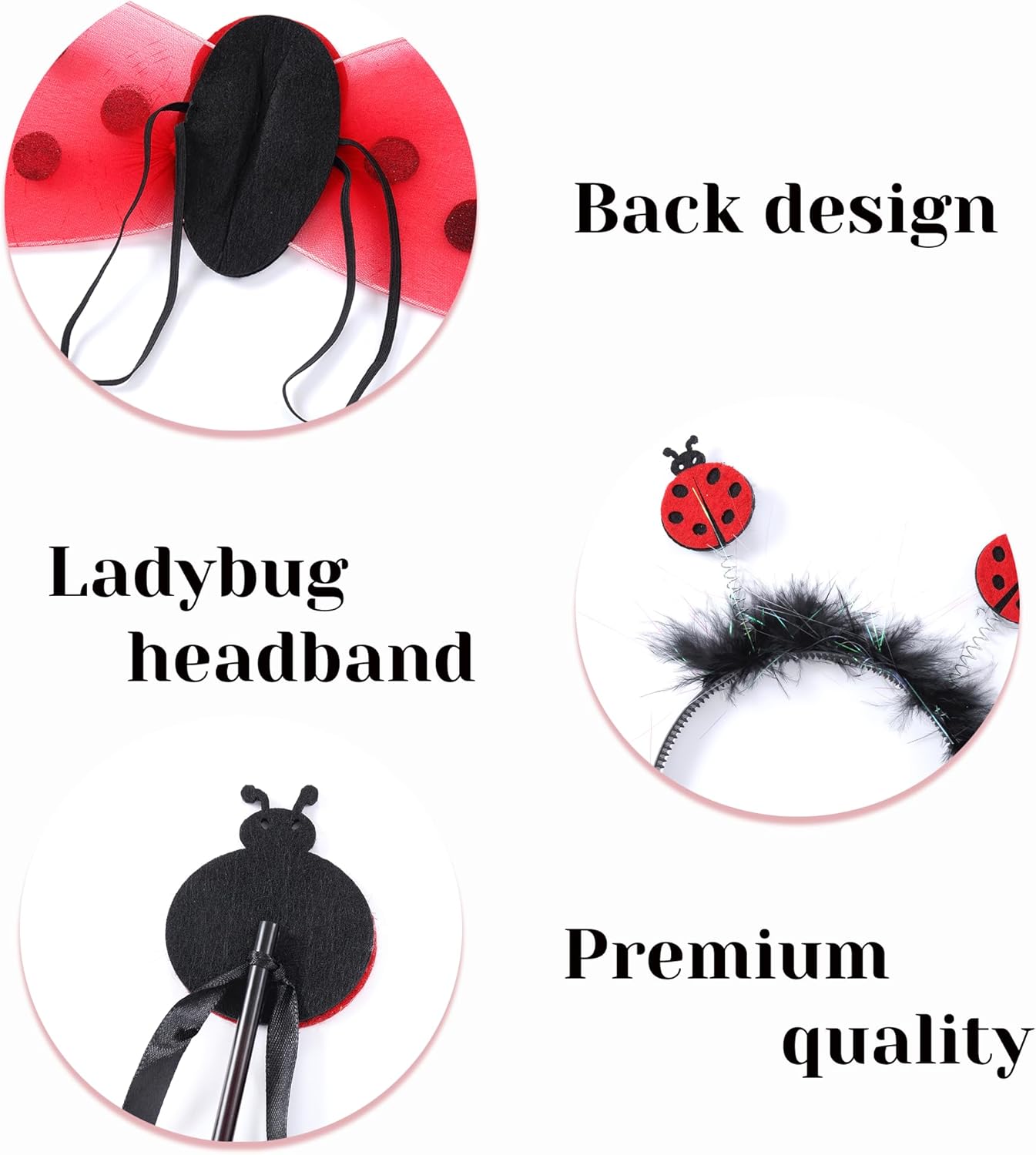 Seawhisper Princess Girls Dress Up Trunk Clothes for Kids Toddler Pretend Play Ladybug Bee Butterfly Costume Accessories