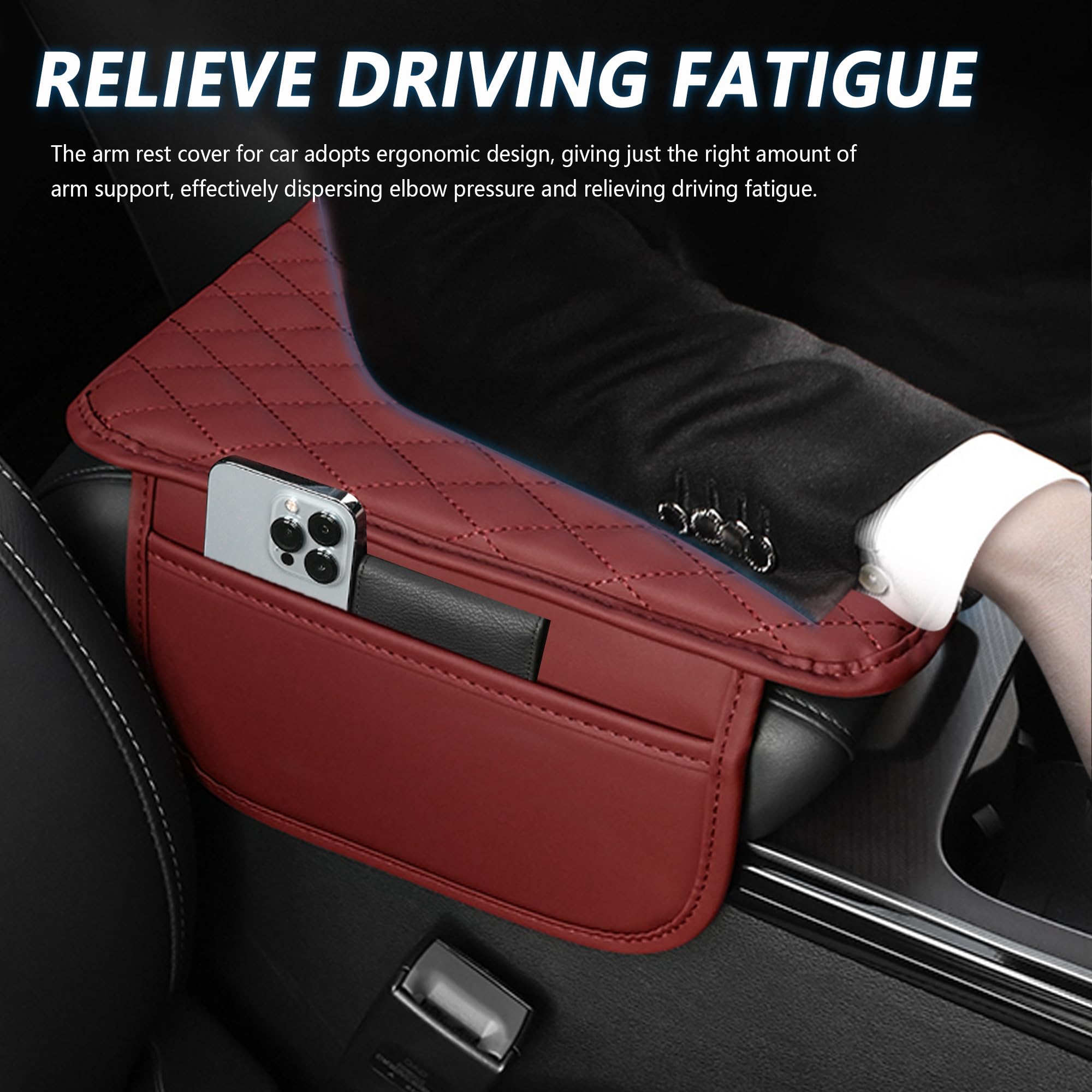 2 Stuks Auto Voorstoel Armleuning Hoezen, Stoffen Armleuning Beschermers Vervanging Voorste Armsteun Hoes Universele Auto Accessoires