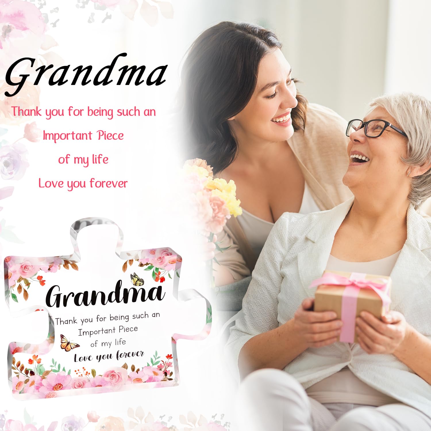 Puzzle Acrilico Per Nonna - Regalo Personalizzato Natale Compleanno Festa Dei Nonni - Foto 8