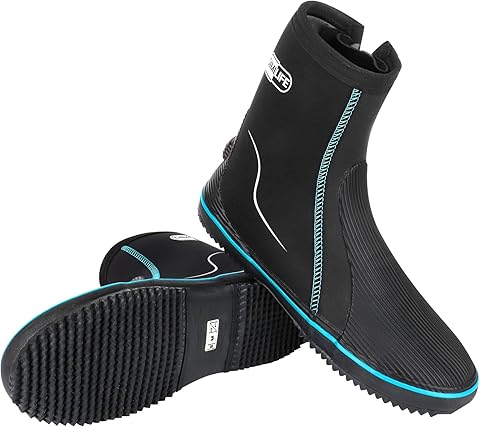 Gimilife Escarpín de Buceo, Botas de Buceo de Neopreno 5mm, Escarpines de Buceo Unisex, Botines de Buceo con Suela de Goma Antideslizante, para Buceo y Actividades Acuáticas