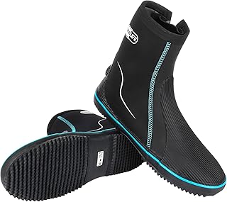 Gimilife Escarpín de Buceo, Botas de Buceo de Neopreno 5mm, Escarpines de Buceo Unisex, Botines de Buceo con Suela de Goma Antideslizante, para Buceo y Actividades Acuáticas