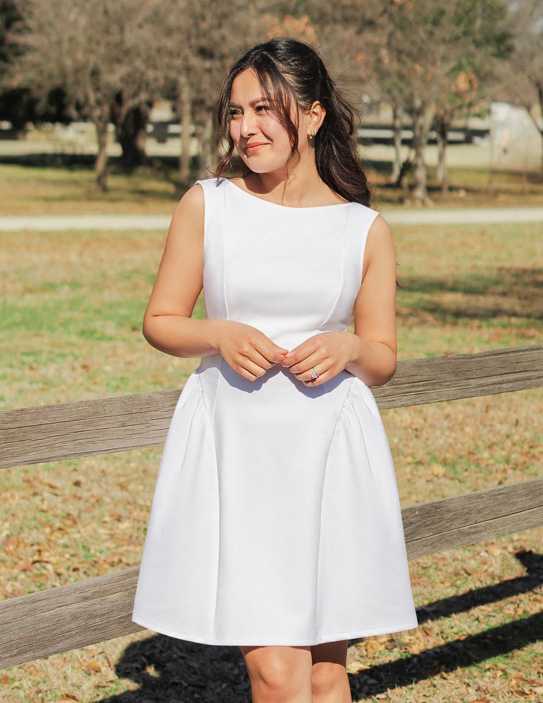 ZESICA Women's 2026 Summer Sleeveless Cocktail Mini Dress Boat Neck Backless Swing A Line Wedding Club Party Short Dresses - Image 7