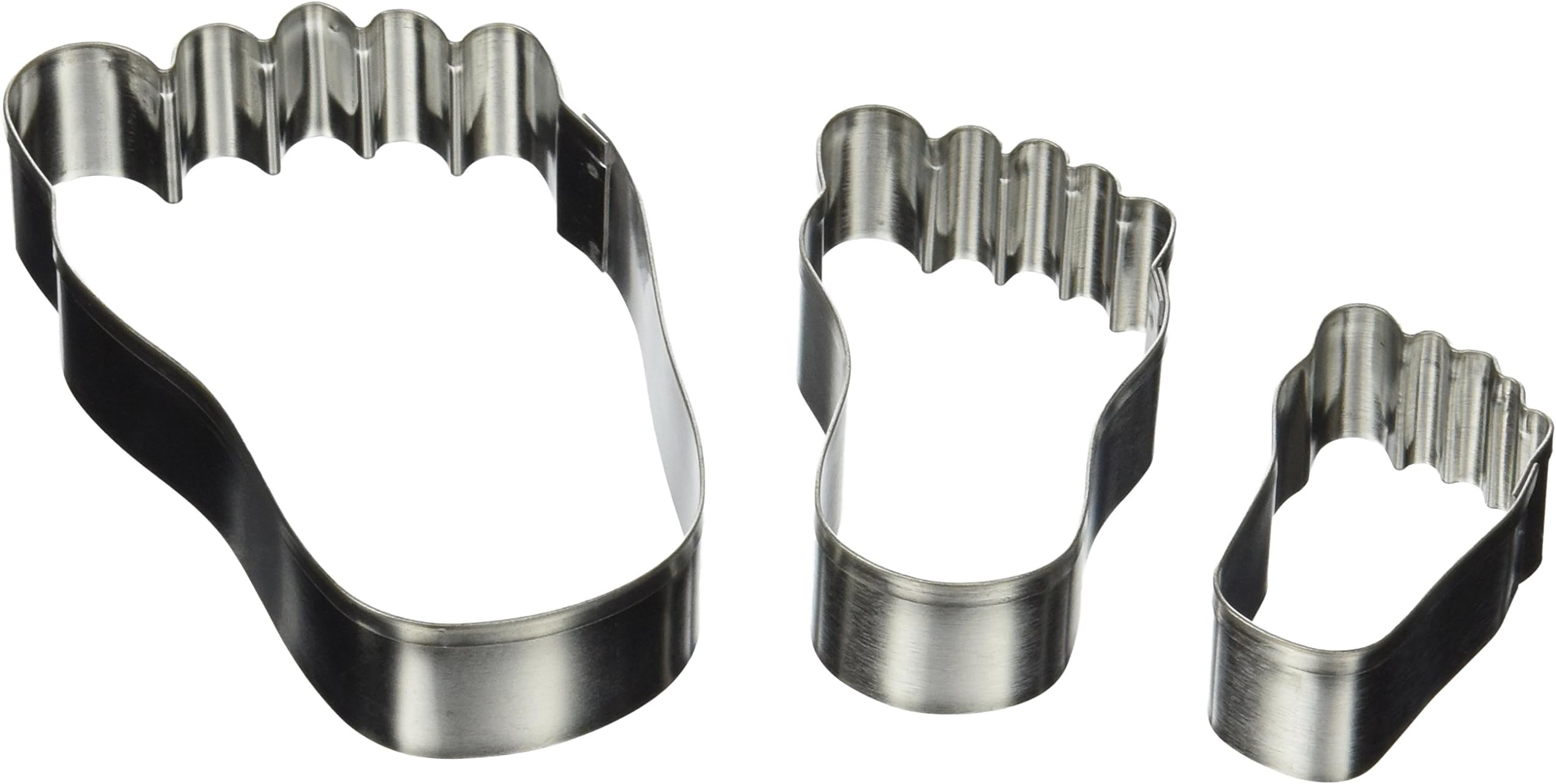 R&M International Foot Shaped Cookie Cutters, Assorted Sizes, 3-Piece Set in Gift Tin