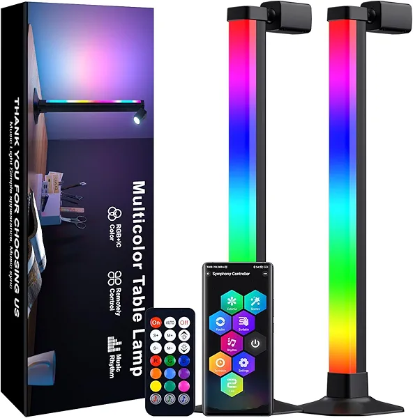 MIHEAL 2PCS Multi-Color LED Light Bar with Spot Lamp for Living Room, Bedroom, Dining Room, Kitchen, Office, Home Decor