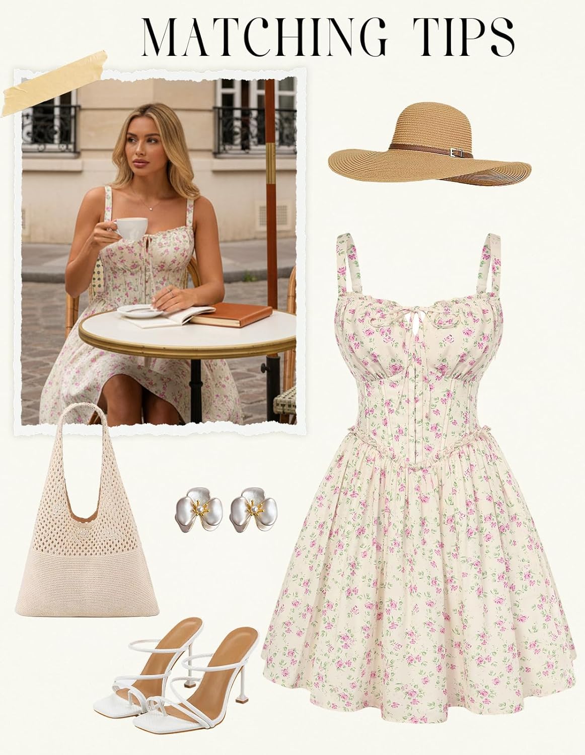 Scarlet Darkness Floral Corset Dress for Women 2026 Summer Sundress Lace Up Mini Milkmaid Dresses with Pockets - Image 5