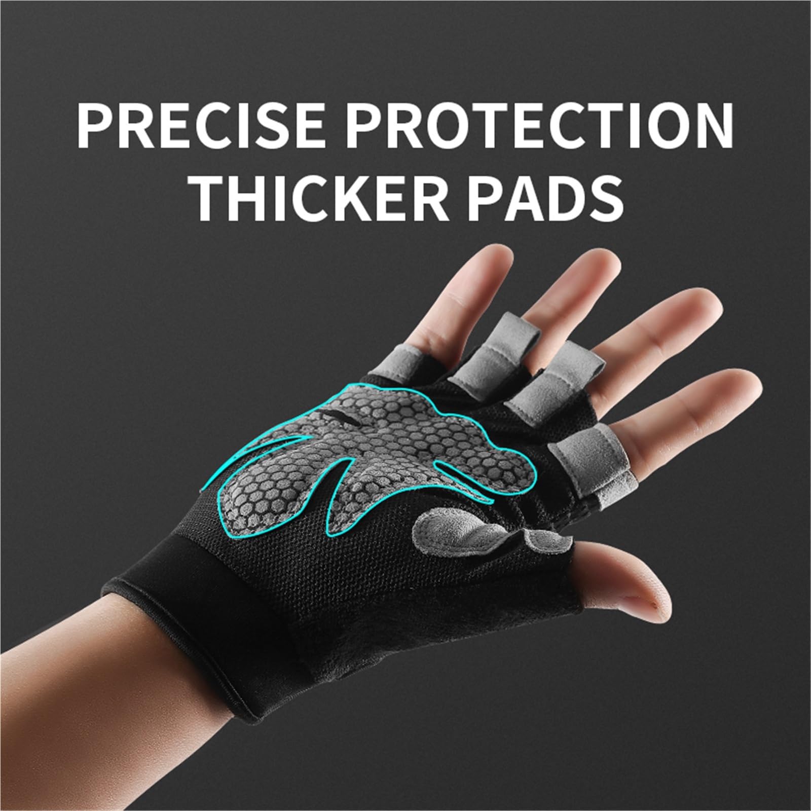 Guanti da palestra Sport Fitness Uomini e donne Sollevamento pesi ciclismo mezze dita in silicone antiscivolo traspiranti per Outdoor