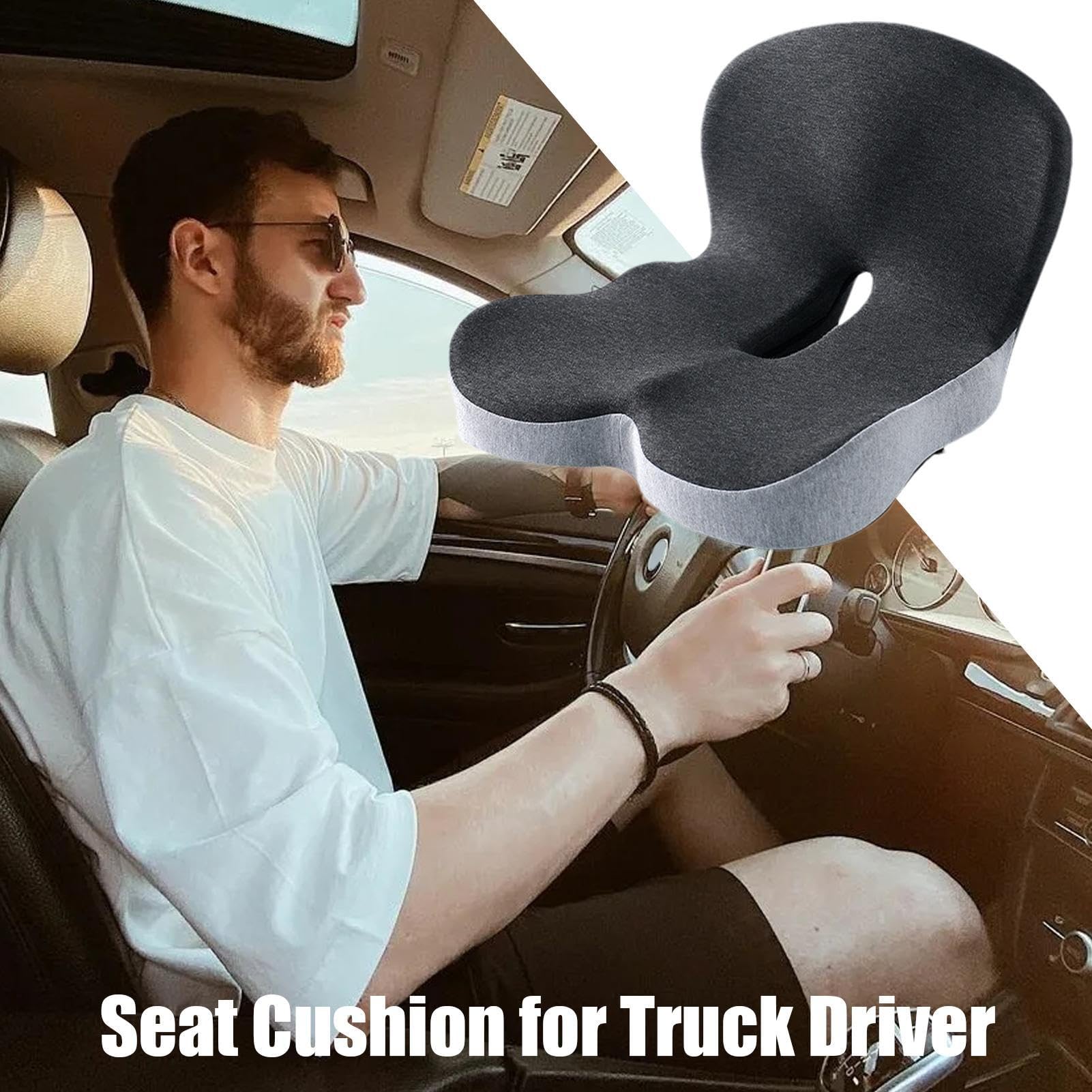 Genérico Cuscino per sedile auto: cuscino per sedile auto | Cuscino in memory foam per sedile conducente di camion, supporto per sedili semi-rimorchi, schienale ergonomico