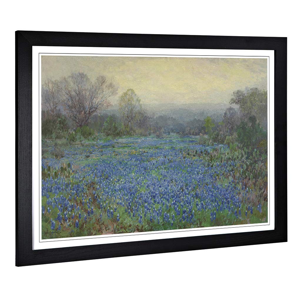Big Box Art Framed Print of Julian Onderdonk Hillside of Bluebonnets Design | Wall Art Picture | Home Decor for Kitchen, Living Room, Bedroom, Hallway, Black, A2 / 24.5x18 Inch / 62x45cm