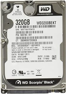 Western Digital 320 GB Mobile Hard Drive 2.5-Inch, 7200 RPM, SATA II, 16 MB Cache, WD3200BEKT (Black)