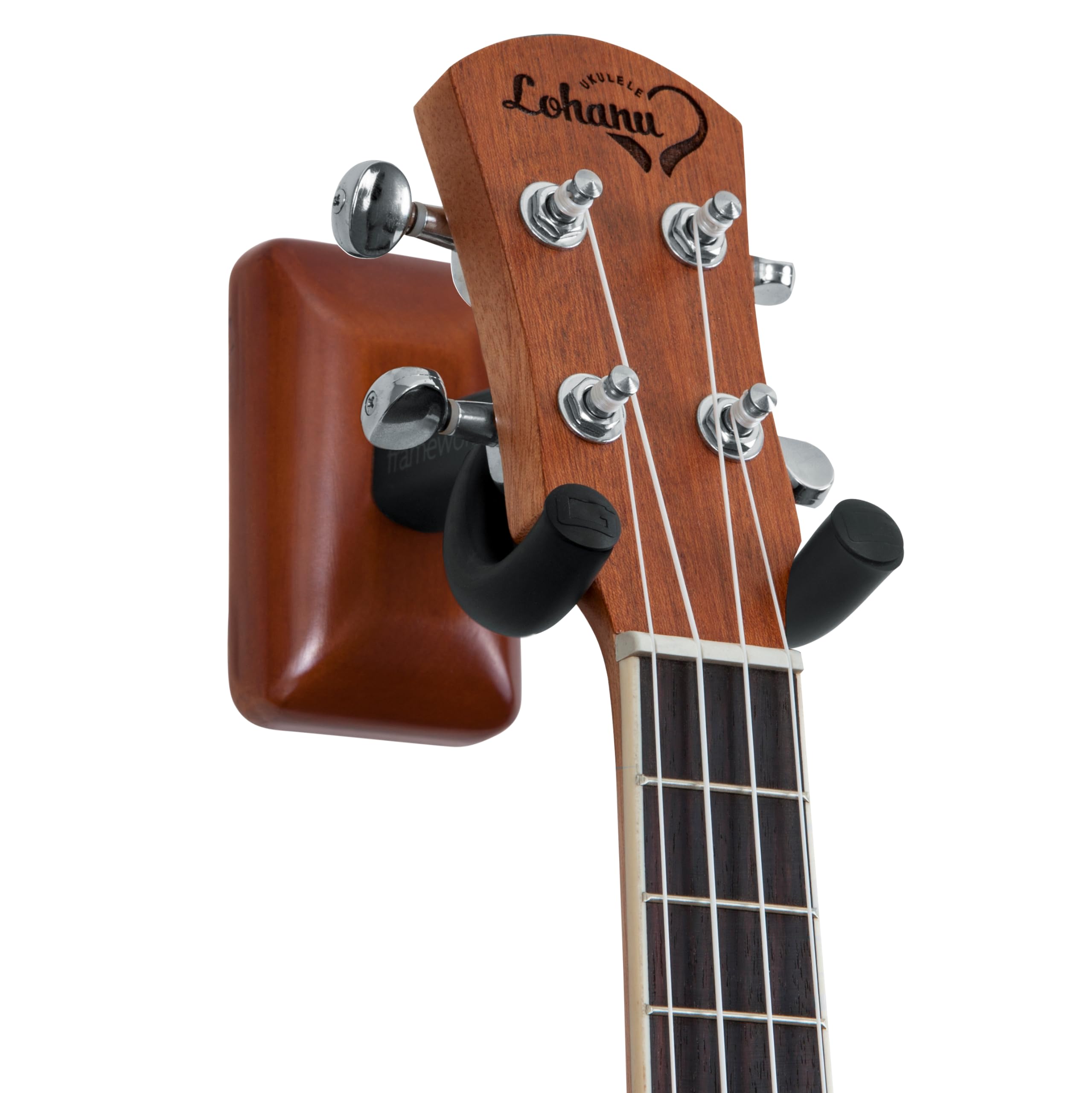 Gator Frameworks GFW-UKE-HNGRMHG Wand-Ukulele/Mandolinen-Aufhänger mit Mahagoni-Montageplatte