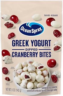 Ocean Spray Greek Yogurt Covered Craisins - Creamy Yogurt Coated Dried Cranberries, Bold Flavor, 5oz Resealable Pouch