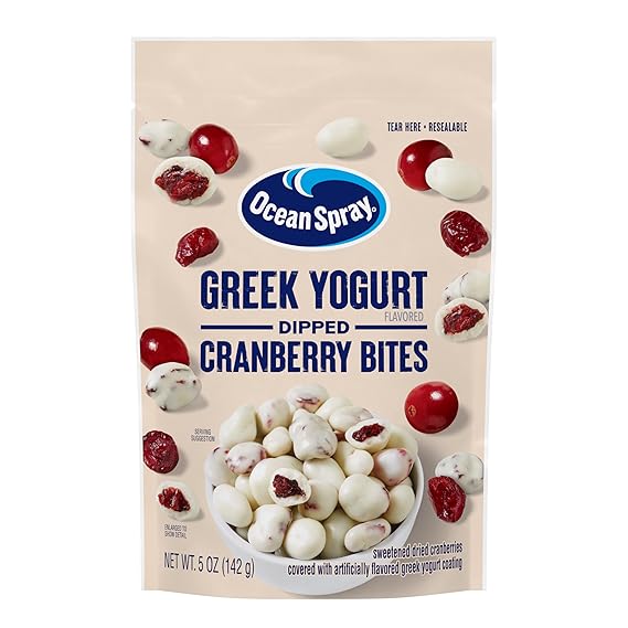 Ocean Spray® Greek Yogurt Covered Craisins®, Greek Yogurt Flavored, Covered Cranberries, Dried Fruit, 5 Oz Pouch