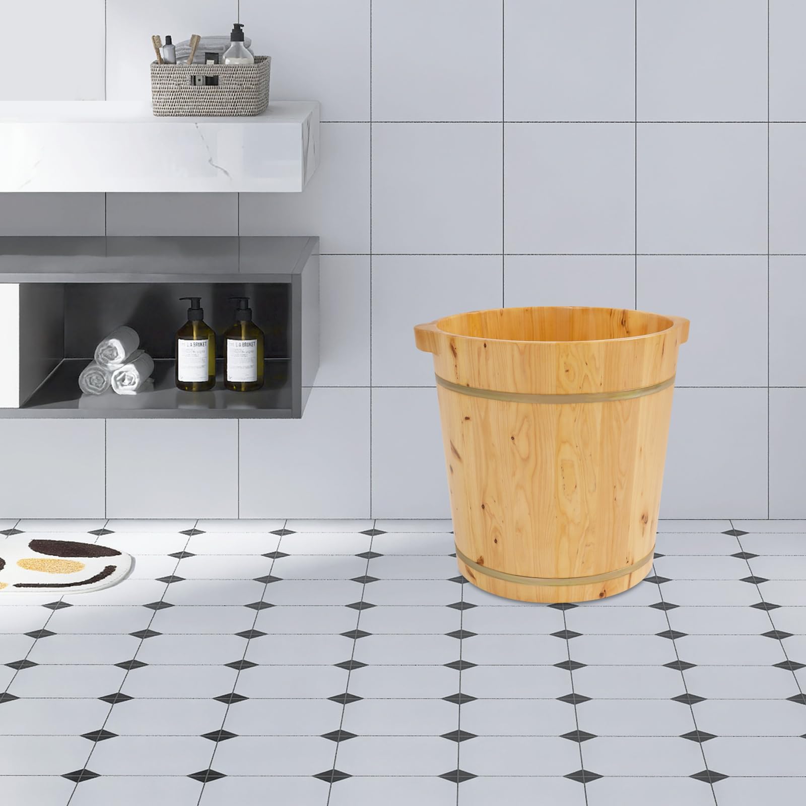 Drewniana wanna na stopy, wiadro do kąpieli stóp, relaks, wellness w domu, masaż, drewniana wanna na stopy do ukrwienia, piękna, nadaje się dla dorosłych, do spa, zastosowania pedicure
