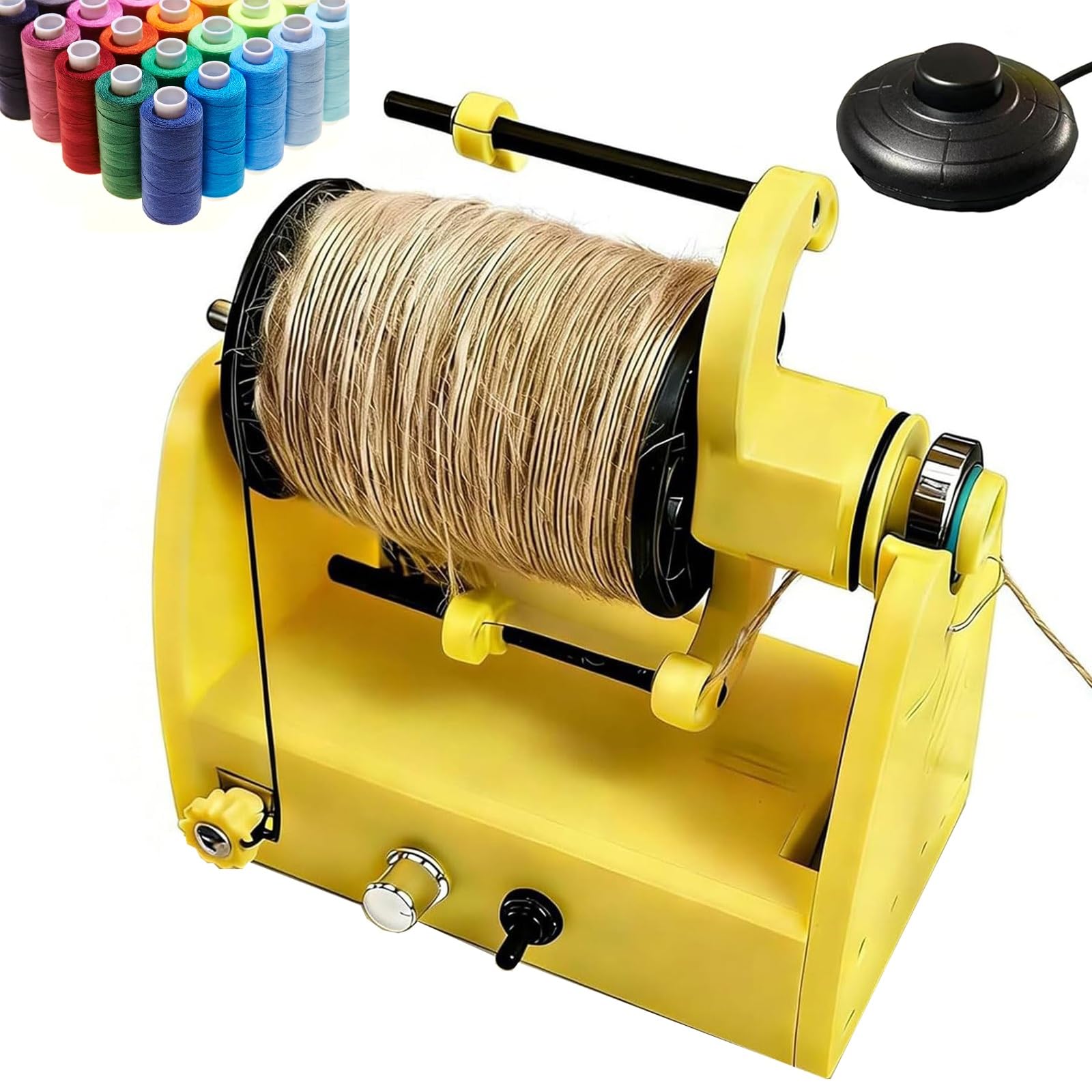Rueda giratoria eléctrica mini de 800 RPM con pedal para hilar lana y tejer