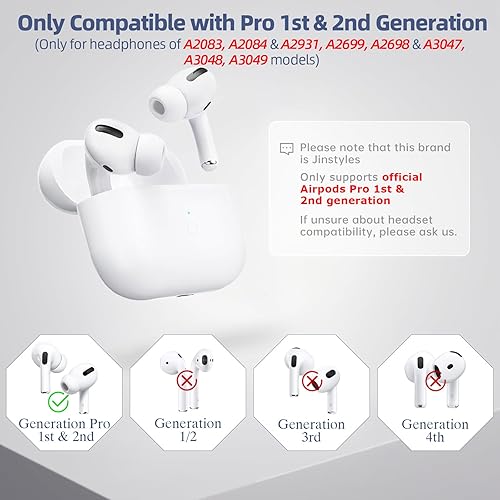 Miniatura 7 de Jinstyles Funda de carga de repuesto para AirPods Pro de 1 y 2 generación, funda de carga inalámbrica con botón de sincronización de emparejamiento