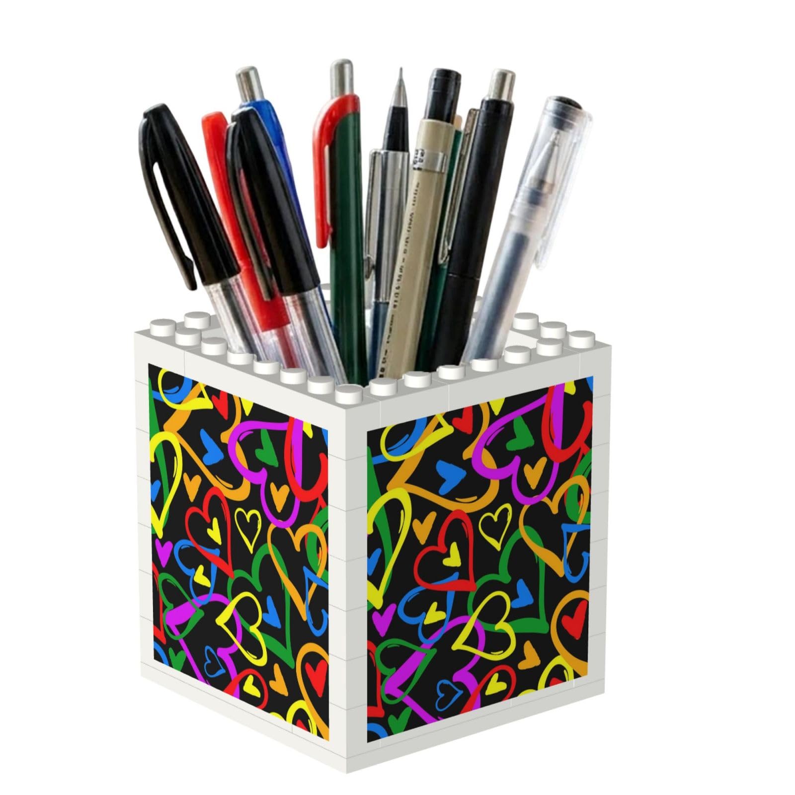 Poadnly Gay Pride Rainbow Print, Pen Pot Pencil Holder for Office Home School, Compact Desk Organiser for Office Stationery
