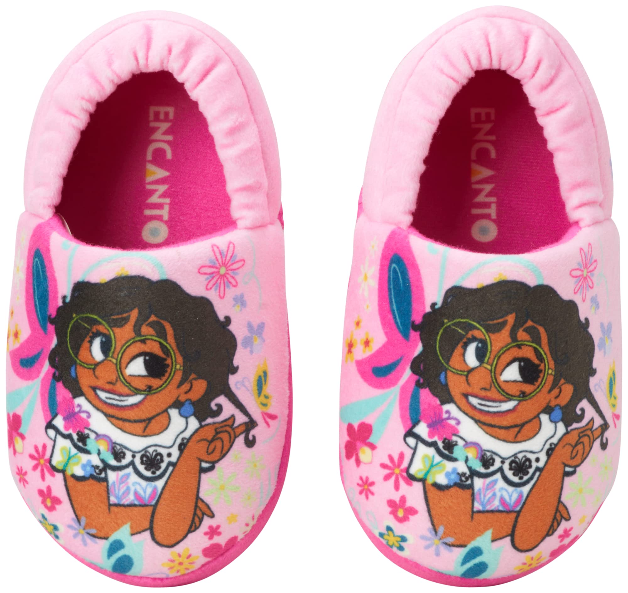 Disney Princesses Encanto Little Mermaid Slippers for Girls Kids House Shoes Soft Plush Warm Comfy Sandals (Toddler sizes 5-10 / Little Kid sizes 11-