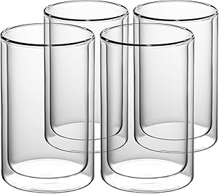 GAIWAN ICEGOLD330-T x4 - Set da 4 Bicchieri A Doppia Parete da 33 Cl (330 ml, 0.3 L, 12 oz, Anche 300 ml, 250 ml, 200 CC), Bicchieri Acqua, Calici, Vasos - Designed in Germany