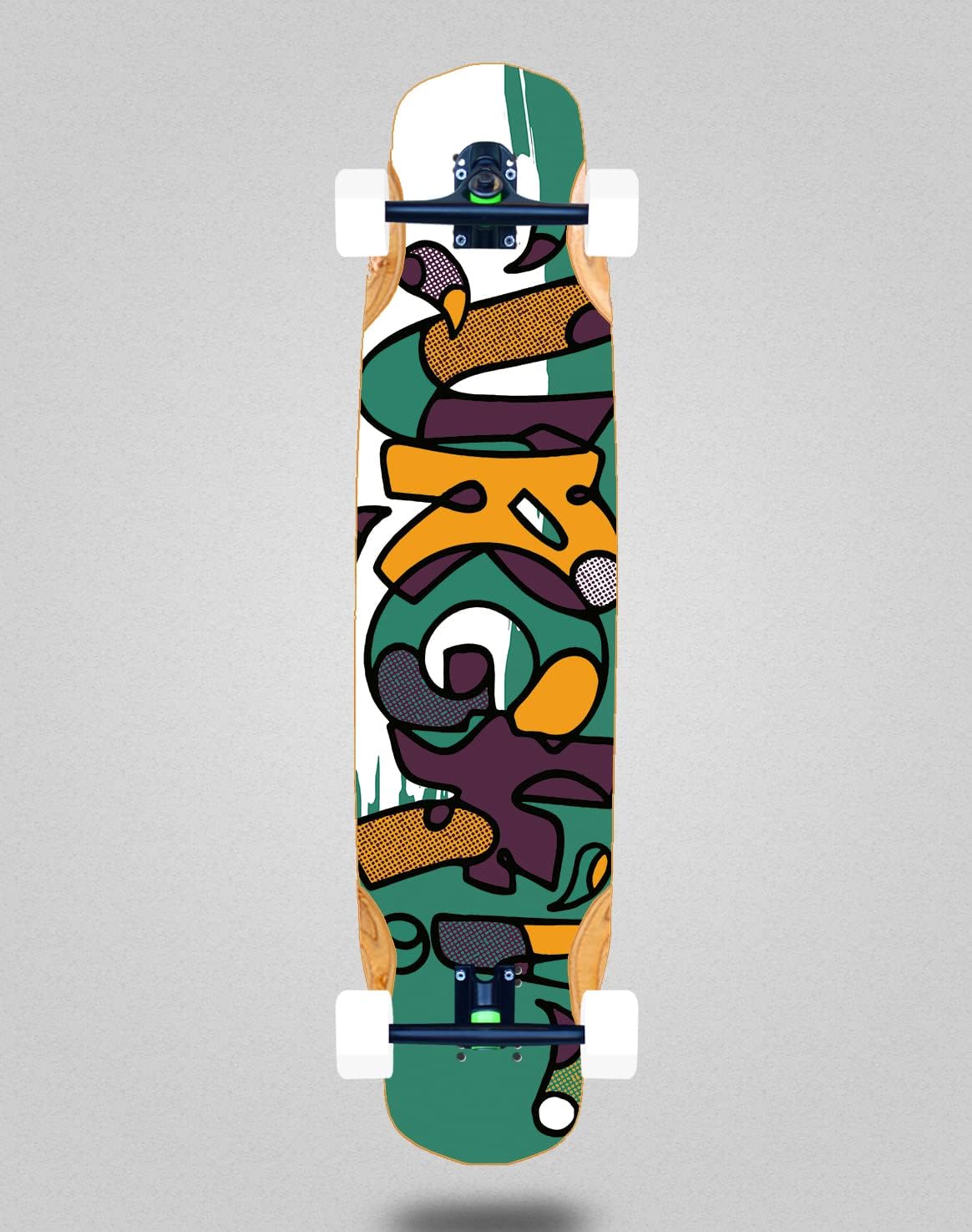 Urgh Skate Skateboard Longboard Complet Mix Bamboo 38 x 8,45 Modern Green