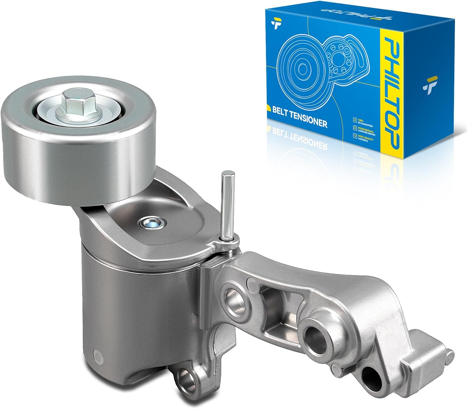 PHILTOP Belt Tensioner Assembly with Pulley Compatible with Lexus IS250, GS350, RC350, IS300, GS300, IS350, RC300, OE# 19253847,1662031031,89712,1662031030,39093,49469,999454