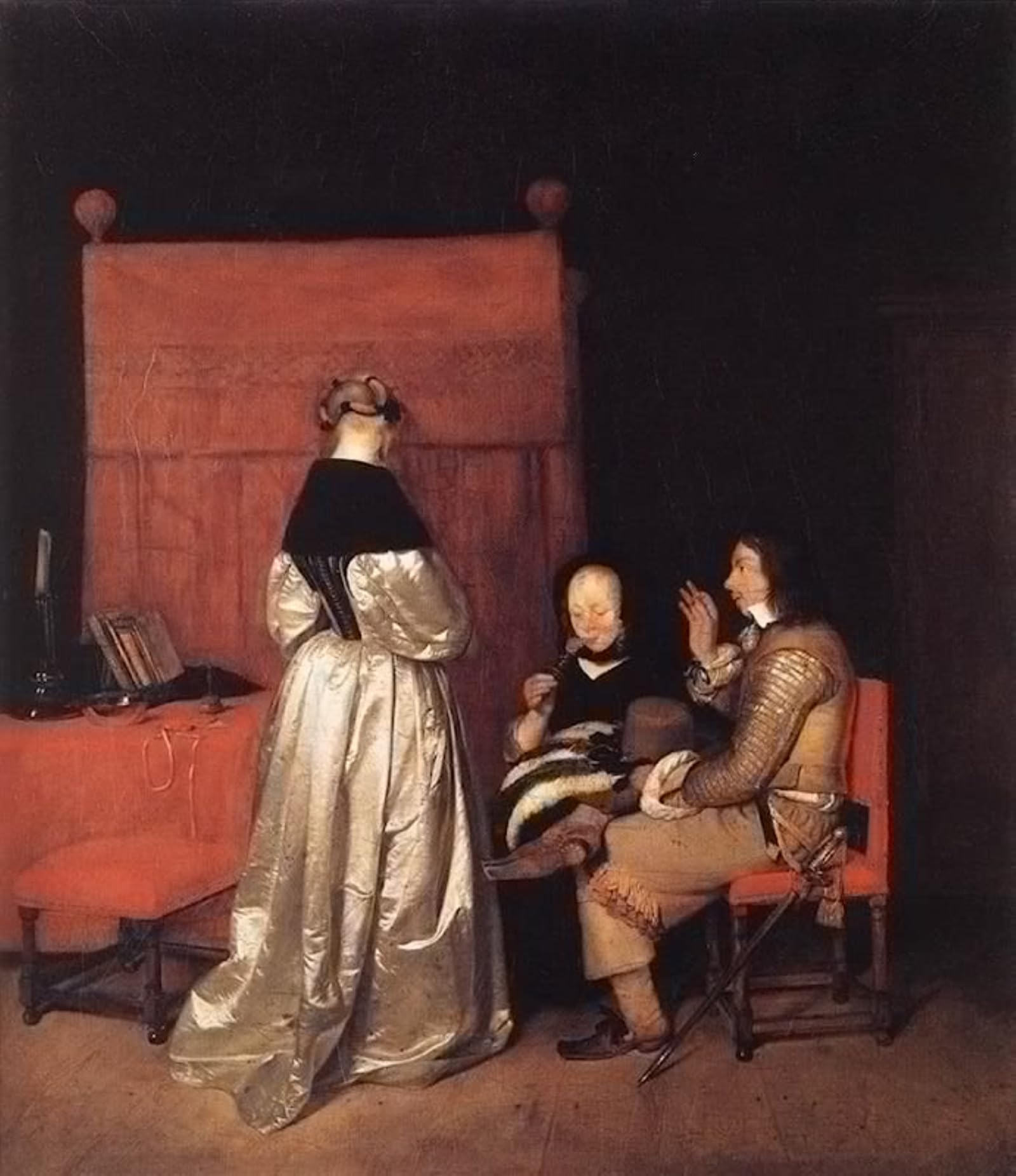 Tableaux Sur Toile Gérard Ter Borch Décoration de la Chambre à Coucher 60x90cm