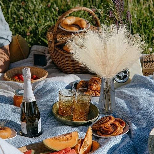 Miniatura 5 de 10 piezas de hierba sintética de las pampas, relleno de hierba artificial de las pampas, tallos esponjosos para decoración bohemia del hogar, sala