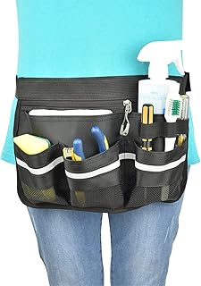 AIMIMI Tool Belt with Adjustable Belt Durable Tool Pocket Pouch for Gardening Electricians Technician Plumbing Worker and More Tool Organizer,Black