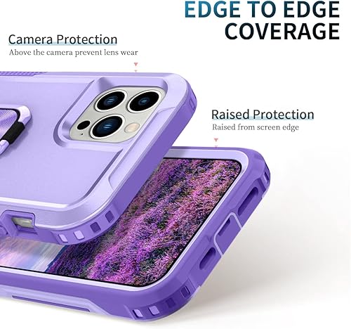 Miniatura 7 de Petocase Funda para iPhone 13 Pro Max, resistente, cuerpo completo, a prueba de golpes, con soporte de anillo de 360, soporte para automóvil,