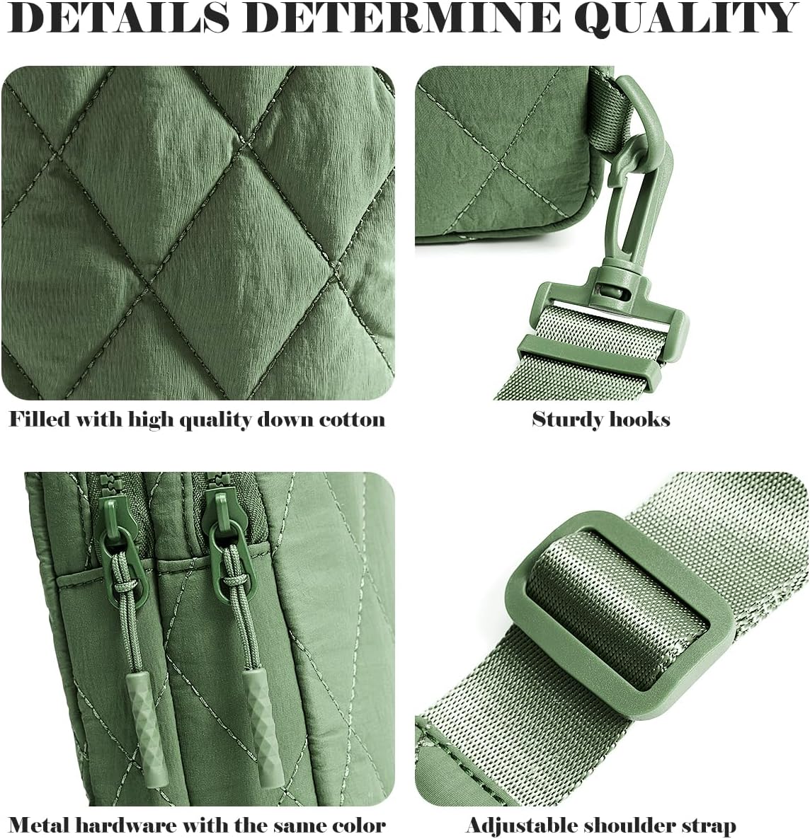 Quilted Puffer Sling Bag for Women Small Backpack Crossbody Chest Bag Fanny Packs Purses for Casual Traveling Hiking - Image 6