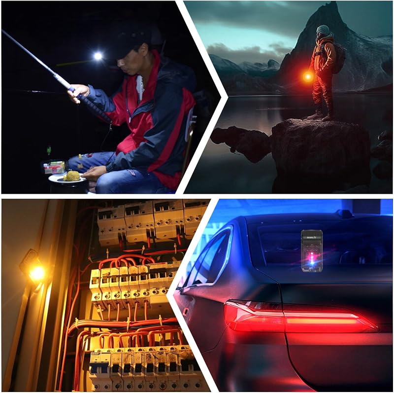 BORUIT V15 Mini LED Lámpa 1200 Lumen, 80° Forgatható, 10 Mód, IP67 Vízálló, Mágneses Camping Lámpa