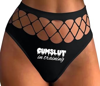 Knaughty Knickers Cumslut in Training Daddys Kitten Owned Slave Cum Slut Black Fishnet Thong Adult Flirty Fun