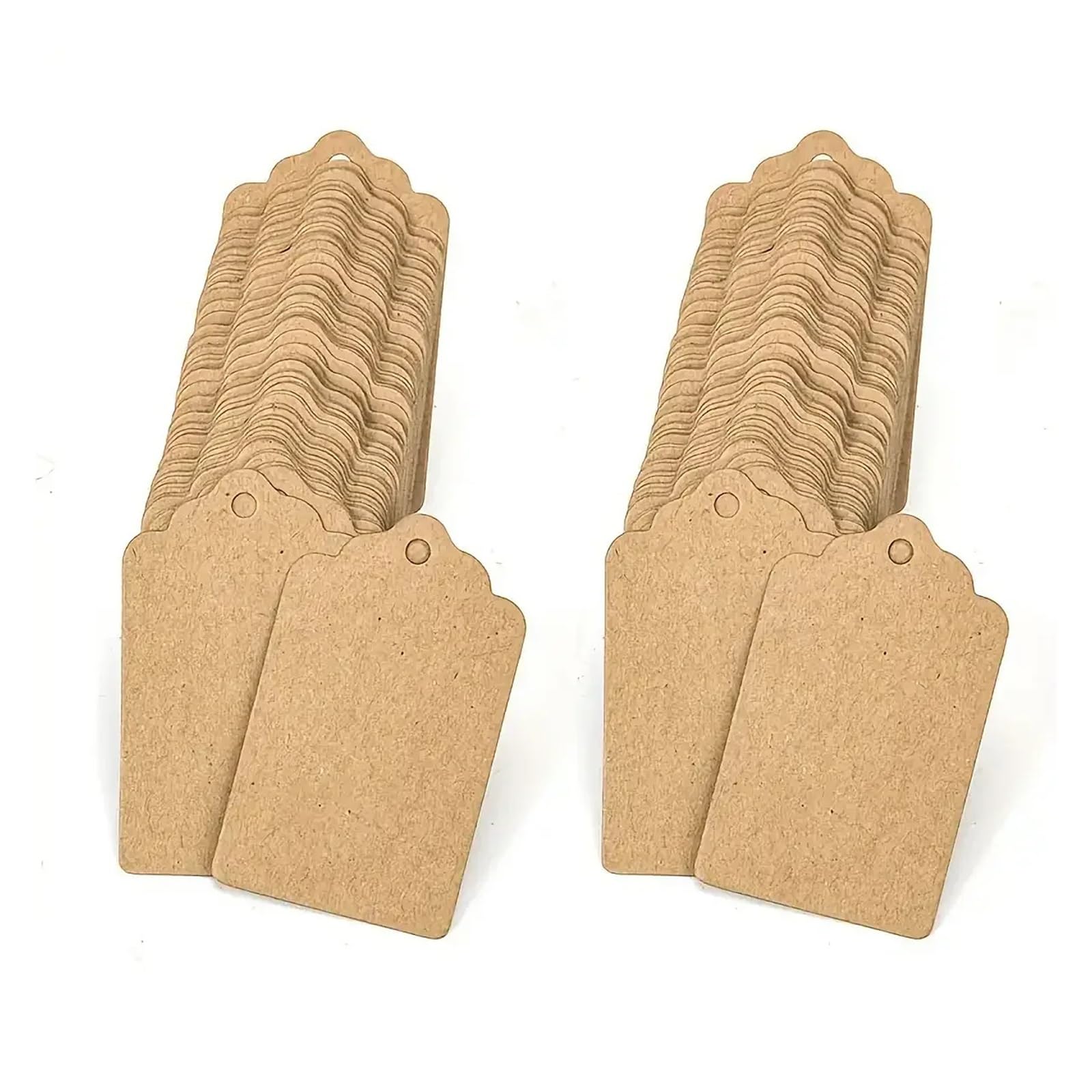 Lot de 300 étiquettes de prix vierges en papier kraft avec ficelle à suspendre