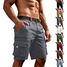 Mens Cargo Shorts Casual Elastic Waist Tactical Work Shorts