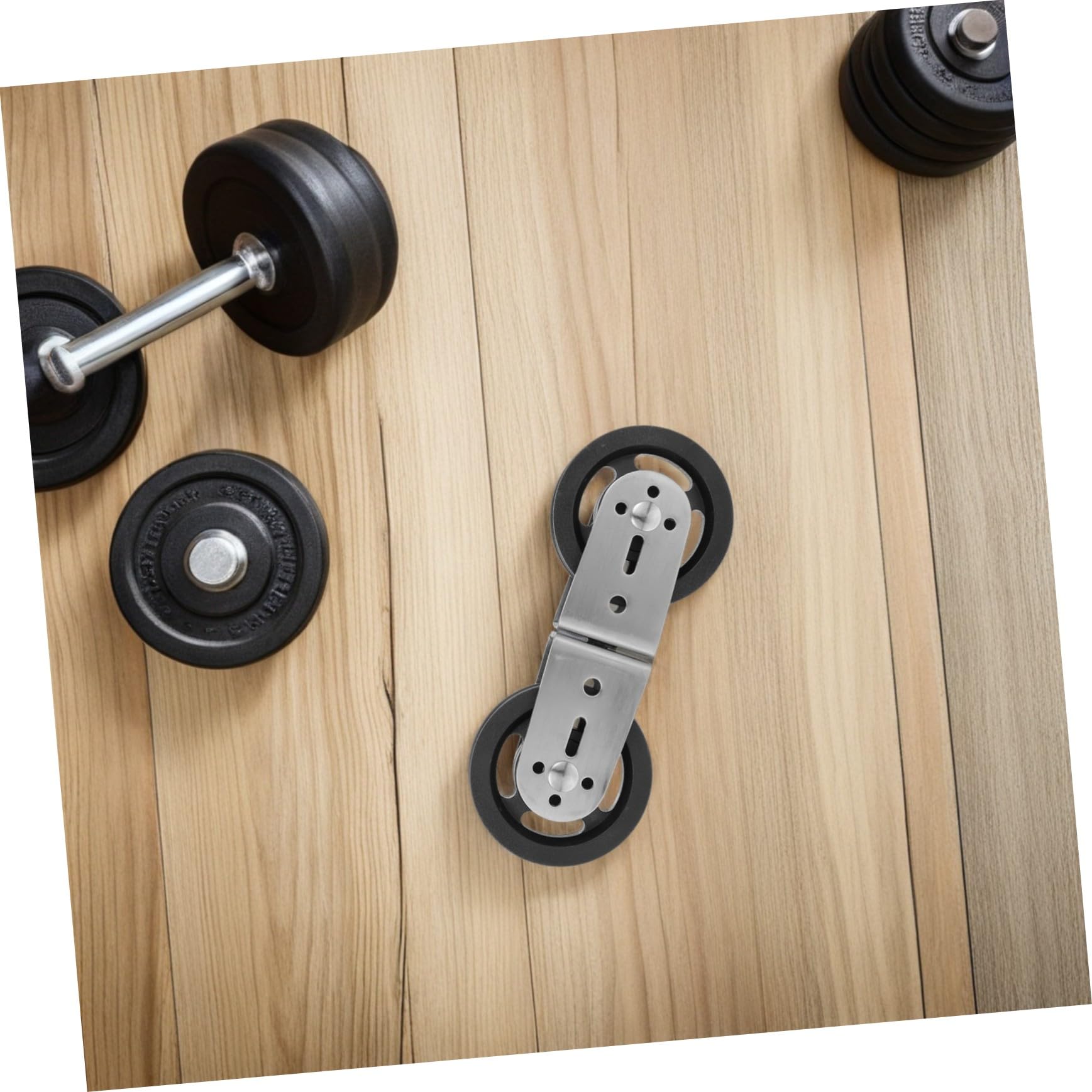 Polea Doble en Forma de 8 para Gimnasio, 2 Piezas, Acero Inoxidable