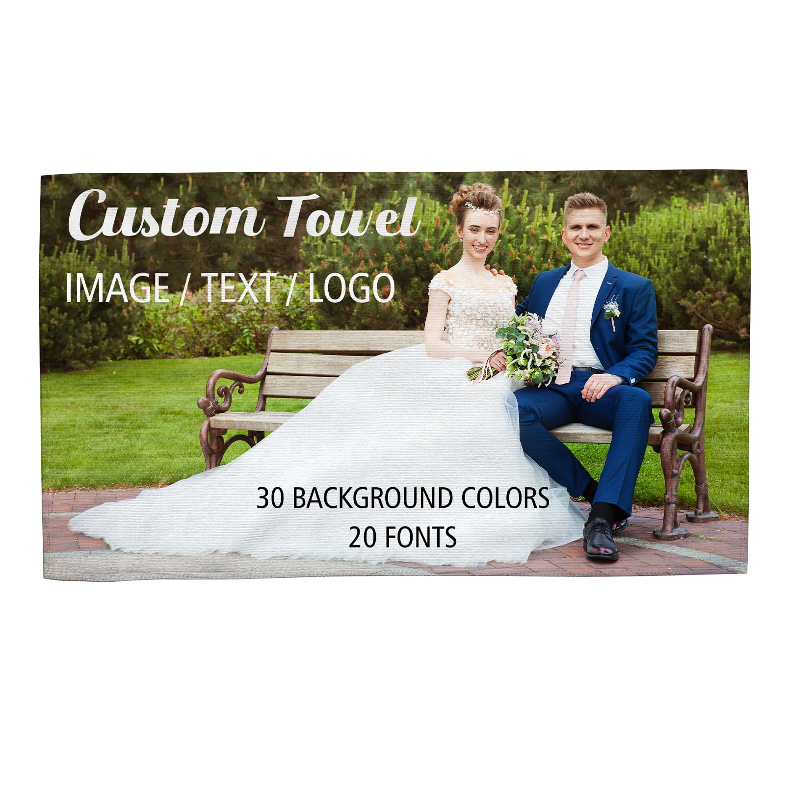 XIAYUEHUA Personalised Hand Towels Highly Absorbent, Custom Bathroom Microfiber Towel with Text Logo Image or Photo for Gym Travel and Spa, 27.5 x 16 Inches