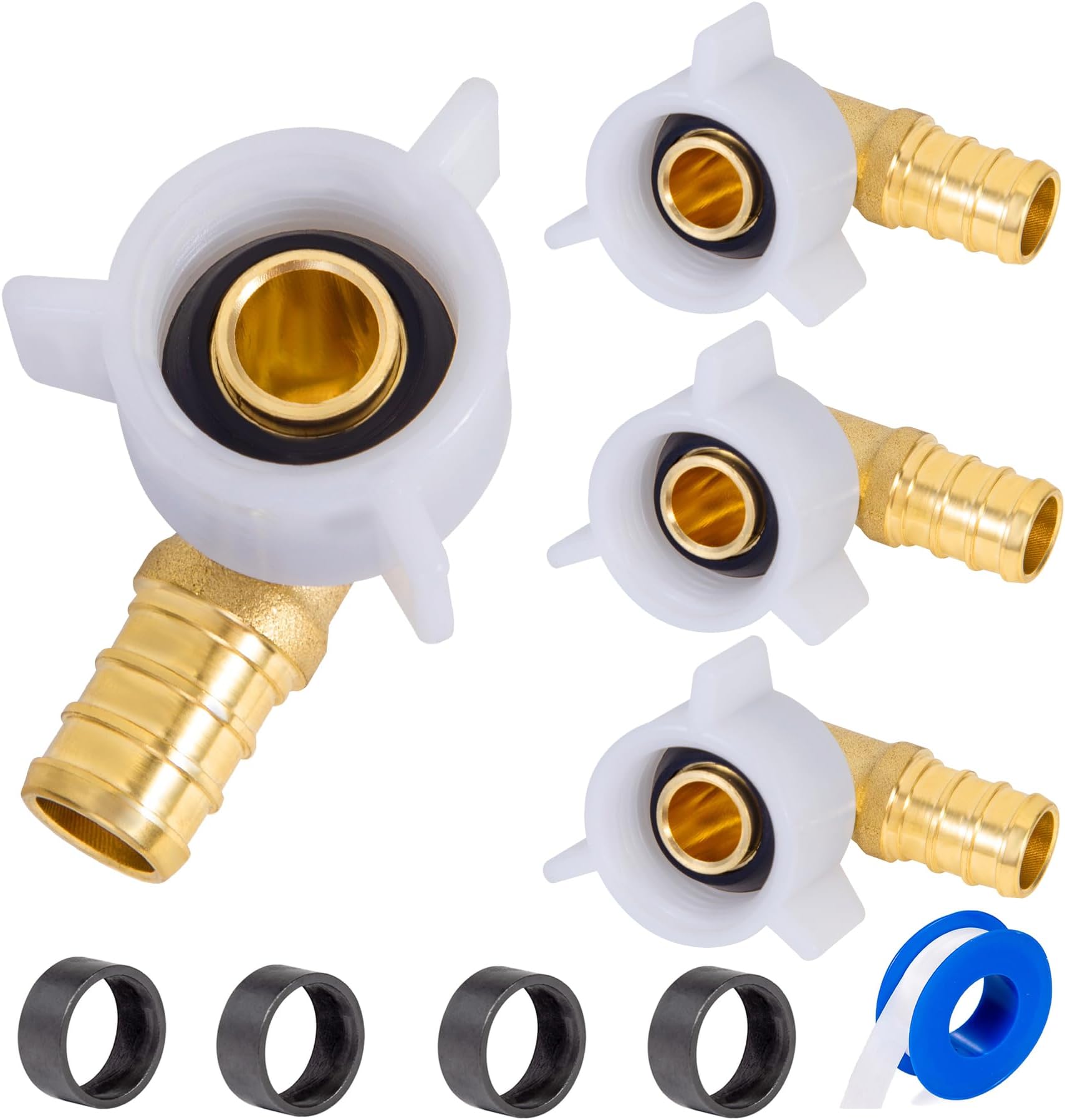 WHK 30 Pack 1/2 Inch PEX Elbow Fittings – 90 Degree Barb Crimp Connectors, PPSU Material, For PEX B Tubing