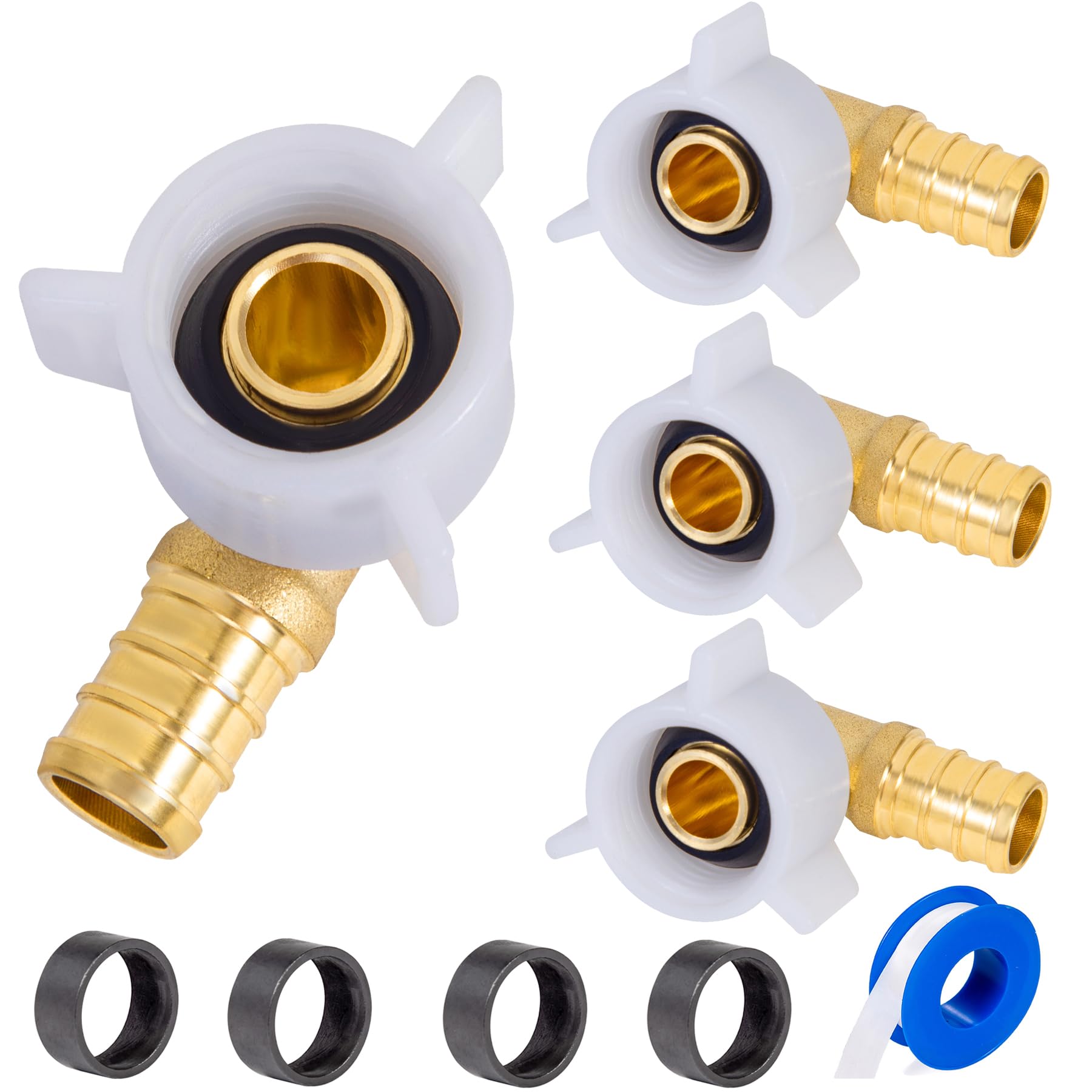 Breezliy 4-Pack Pex 1/2 x 1/2 NPT Female Threaded Swivel Elbow