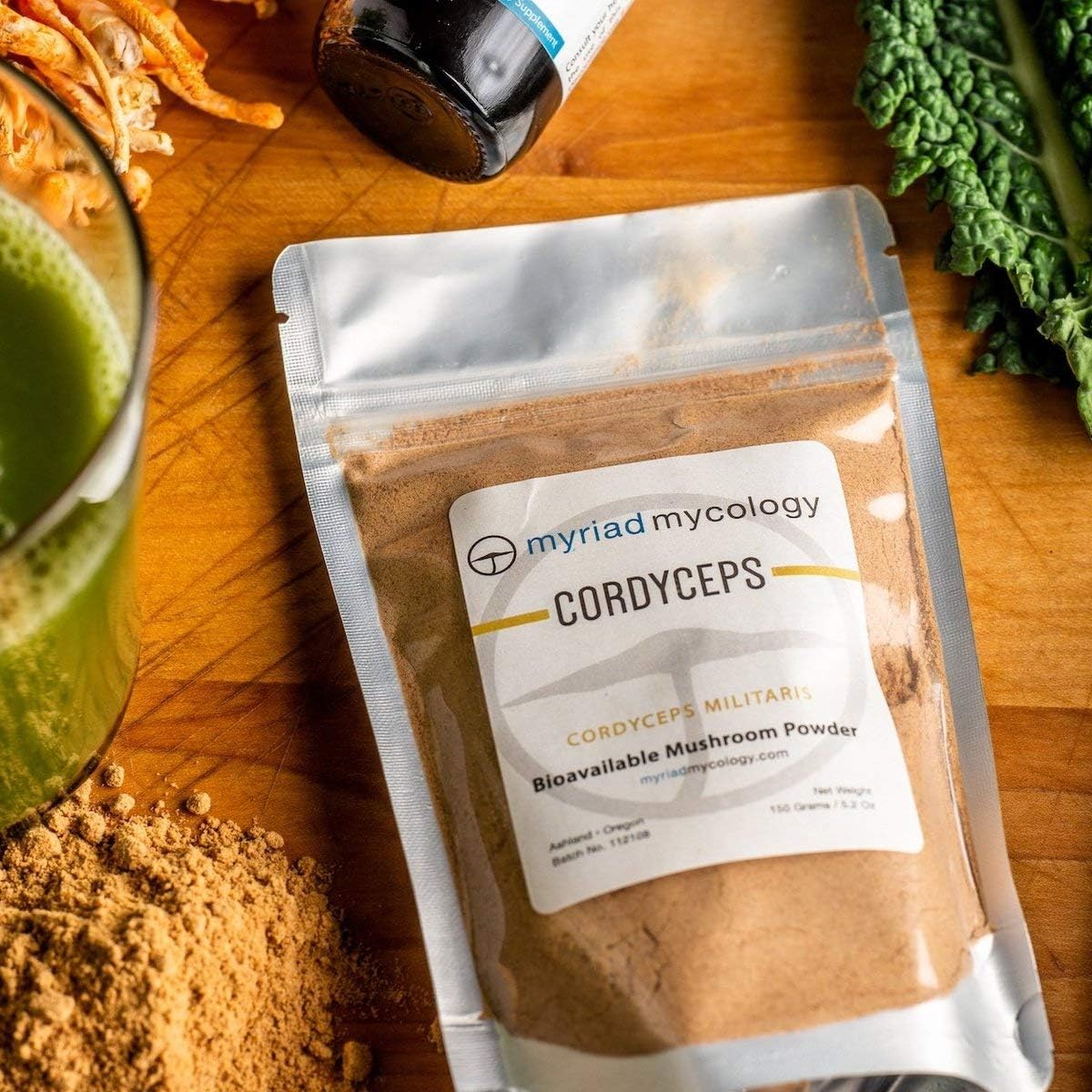 Cordyceps Sinensis Mushroom Powder 5.2 Ounce or 150 grams, CS-4, Made in USA / Dong Chong Xia Cao