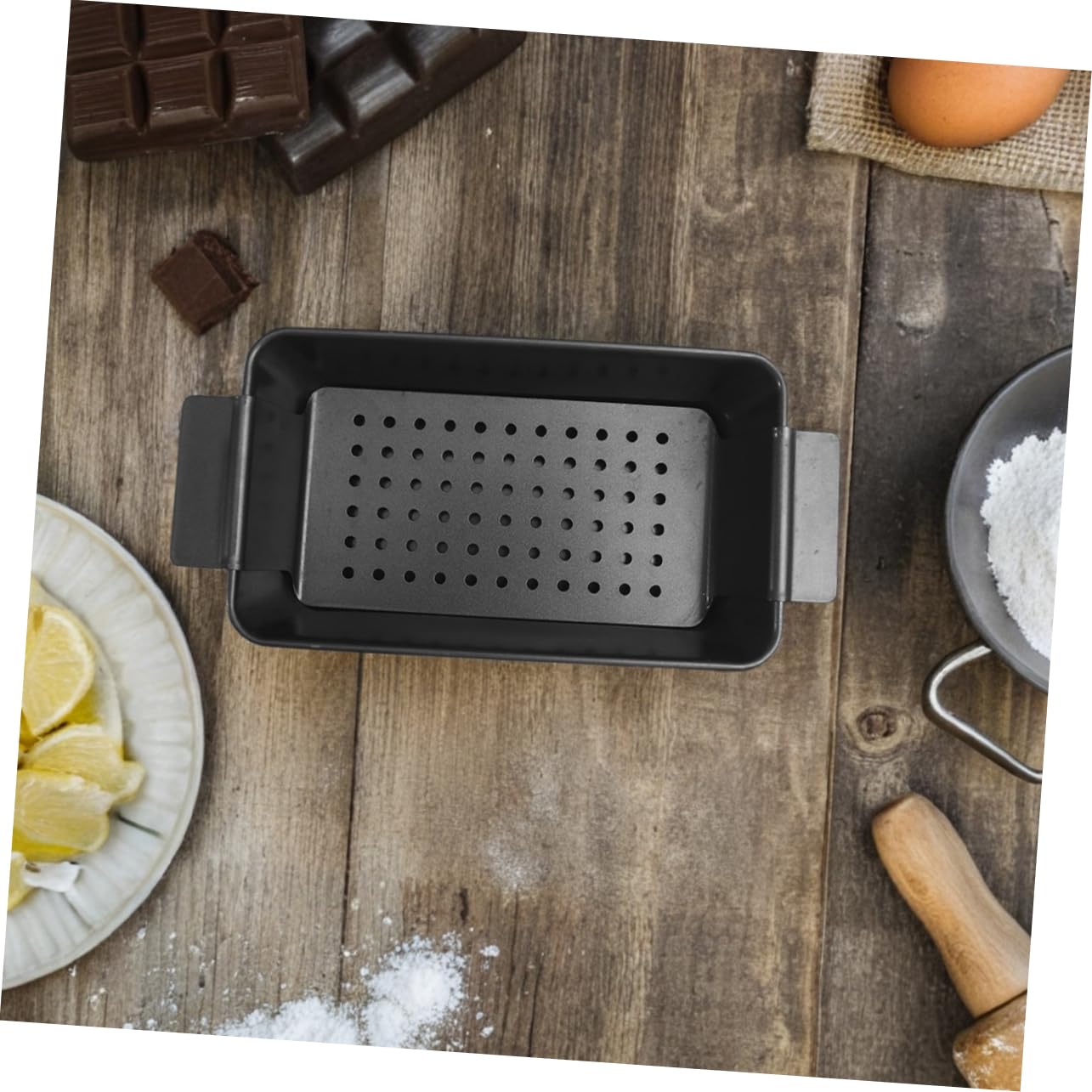 ULTECHNOVO Molde para Pan 2 Piezas de Acero al Carbono Negro Antiadherente | Bandeja para Hornear y Tostar, Uso en Panadería y Asado, Desprende Fácil los Alimentos, Recoge Exceso de Aceite