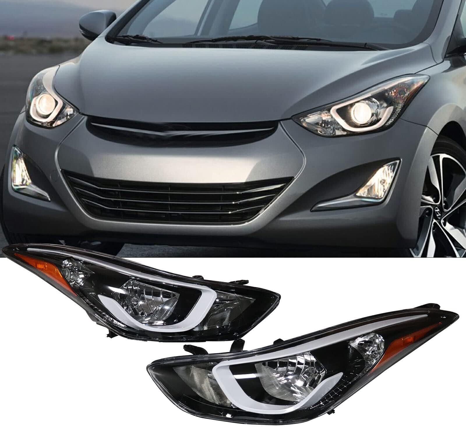 Amazon.com: TBVECHI Headlight Assembly For 2014 2015 2016Hyundai ...