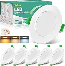 Tailcas Spot LED Encastrable 5W, Dimmable Spot LED Extra Plat 450lm IP44, Spots de Plafond Blanc Chaud 3000K Blanc Neutre 4000K Blanc Froid 6500K 230V,