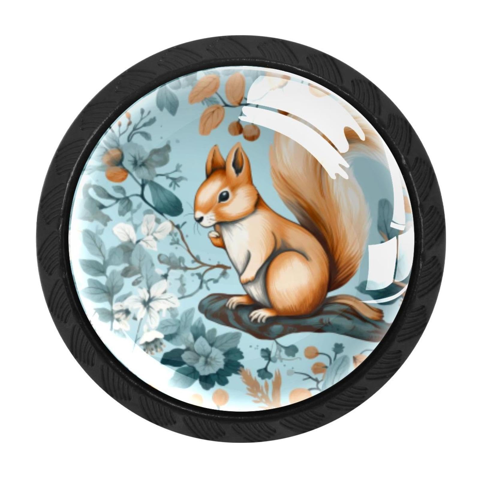 CHENZZZZ 4 Pieces Kitchen Cabinet Drawer Dresser Door Knobs Pulls Handles, Squirrel