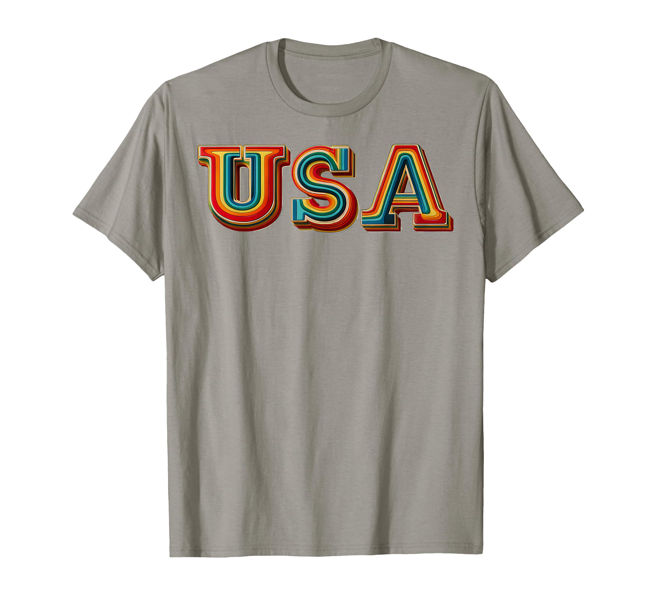 Retro 70's Love Vibes Rainbow USA Patriotic Pride Month T-Shirt