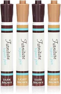 com-four® 4X Bolígrafos correctores Marrones para Muebles - para retocar arañazos en Madera, parquet y Laminado