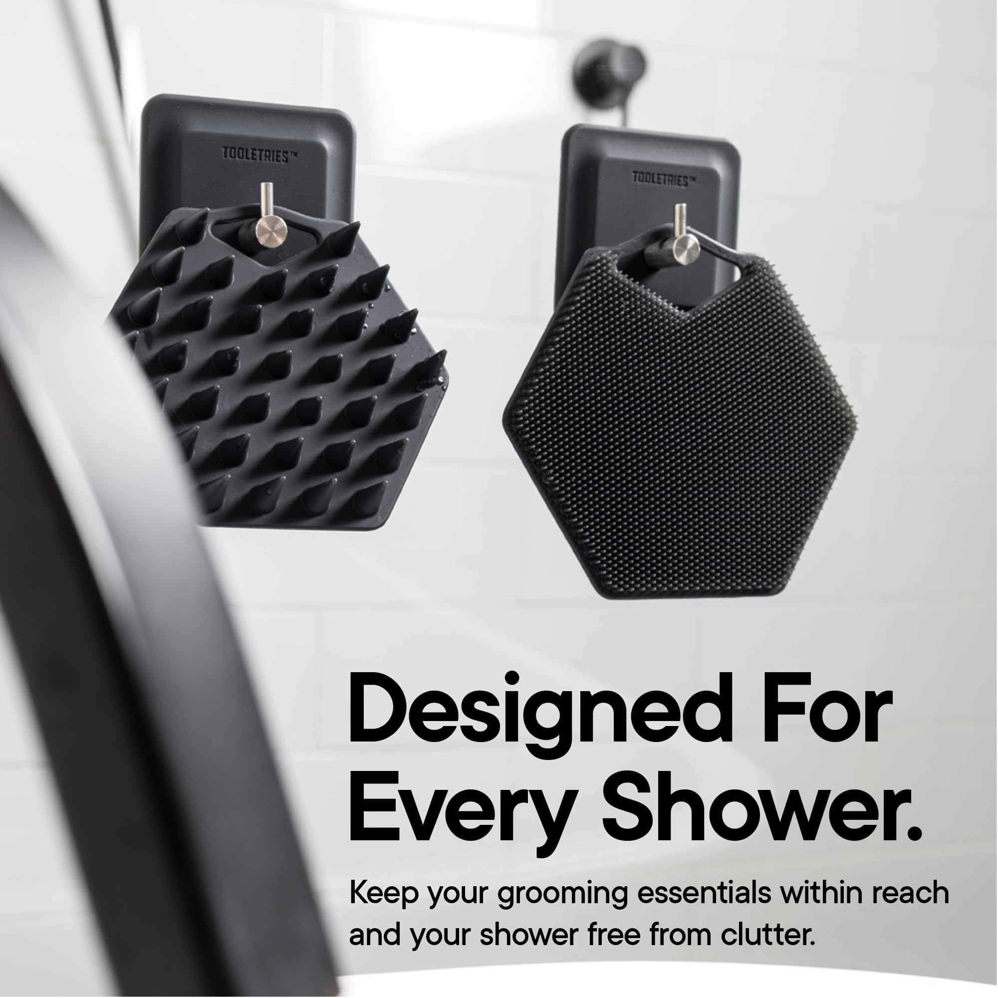 TOOLETRIES The Scrub King Silicone Shower Set - Charcoal