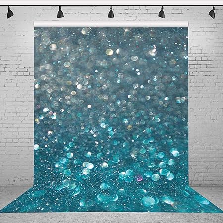 Glitter Bokeh Backdrop - Blue Shining Spots Photography Background 7x5ft For Weddings & Parties