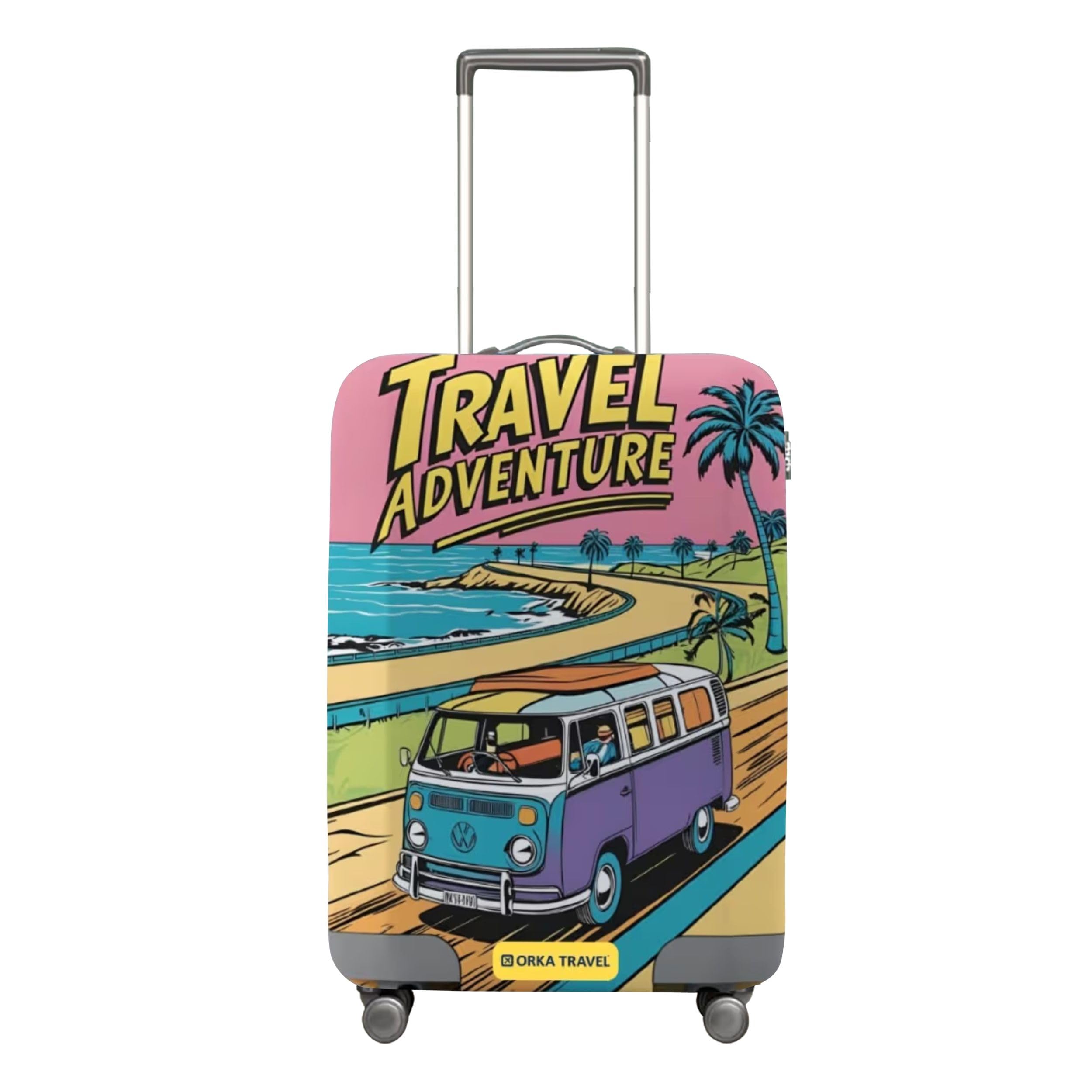 Adventure Theme Digital Printed Spandex Stretchable Fabric Luggage Protector Cover only (Medium 24-26 inch) (Suitcase Bag Not Included in This Product)-image-19