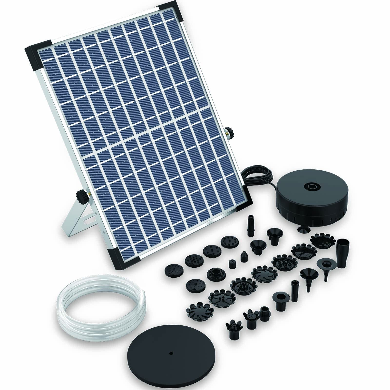 AISITIN 12W Solar Springbrunnen Teichpumpe mit 2M Wasserleitung 21 Fontänenstile für Garten