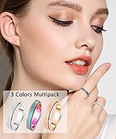 Vista 21 de Titanium Stainless Steel Anxiety Ring for Women Men Fidget Spinner Ring, Size 6-12, Width 6MM, 5-Color: Rose Gold-Rainbow-Silver-Black-Blue