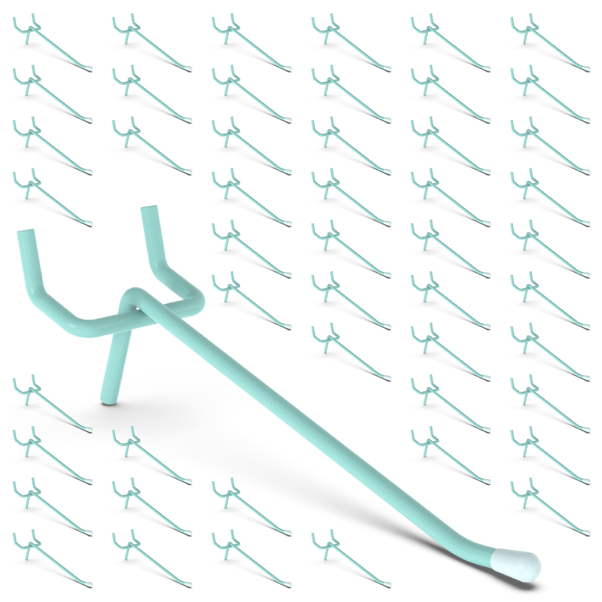 50-Pack Blue Pegboard Hooks 4 Inch - Fits 1/8 and 1/4 Inch Boards